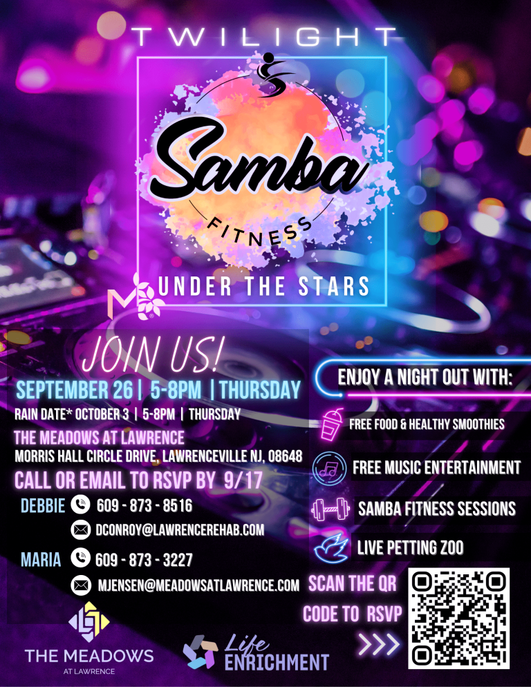 Sept. 26: Twilight Samba Fitness at The Meadows at Lawrence